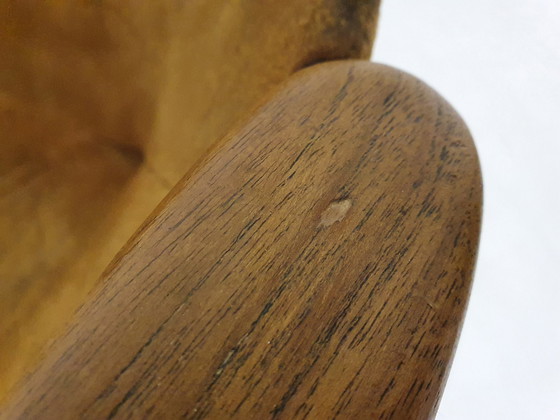 Image 1 of Hans Olsen 'Balloon' Stuhl aus Wildleder für Lea Design, Dänemark 1950er Jahre