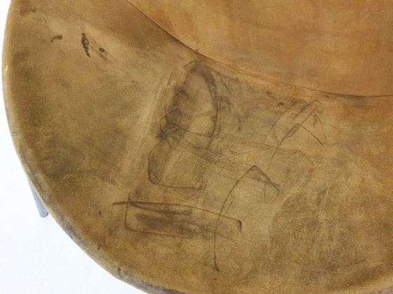 Image 1 of Hans Olsen 'Balloon' Stuhl aus Wildleder für Lea Design, Dänemark 1950er Jahre