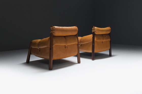 Image 1 of Atemberaubende & seltene Mp-81 Lounge Chairs von Percival Lafer für Lafer S.A.