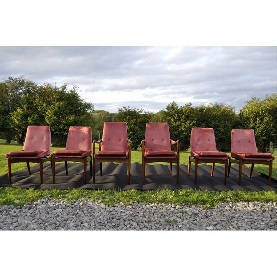 Image 1 of Set aus 4 Stühlen und 2 Sesseln von David Walker für Dalescraft furniture