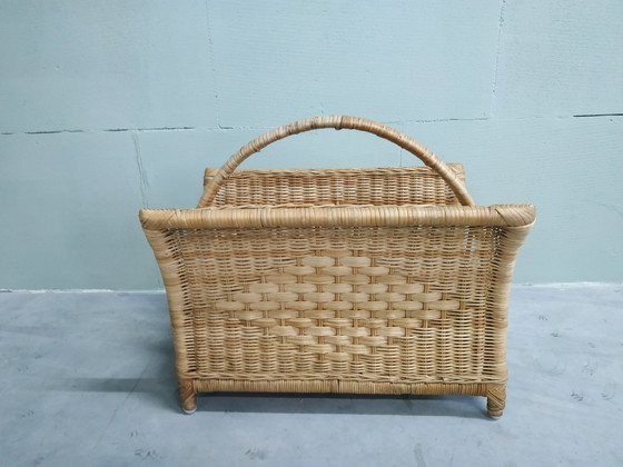 Image 1 of Vintage Reed/Rotan/Wicker Magazine Zeitschriftenhalter