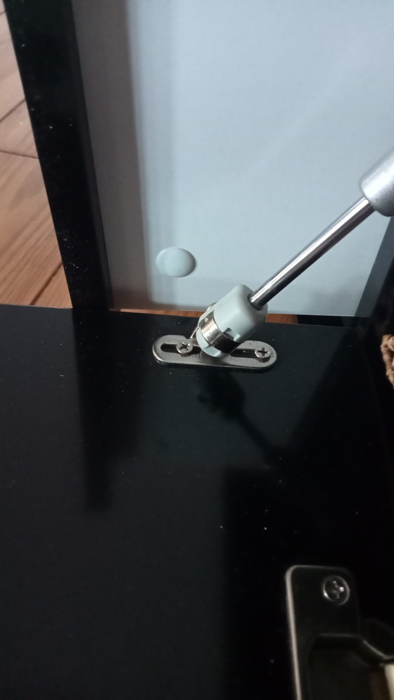 Image 1 of Hioshop Zen-Look schwarz hochglanz Sideboard mit Edelstahl