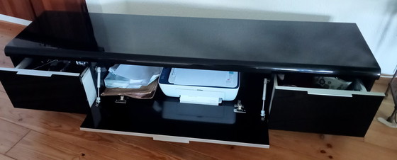 Image 1 of Hioshop Zen-Look schwarz hochglanz Sideboard mit Edelstahl