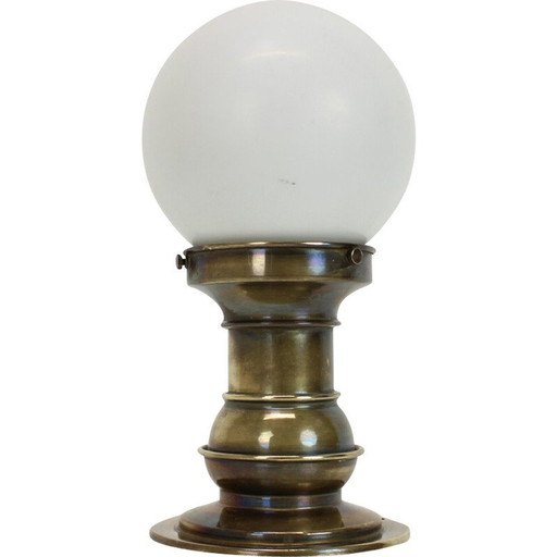 Vintage Art Deco Messing und Glas Lampe, Tschechoslowakei 1930