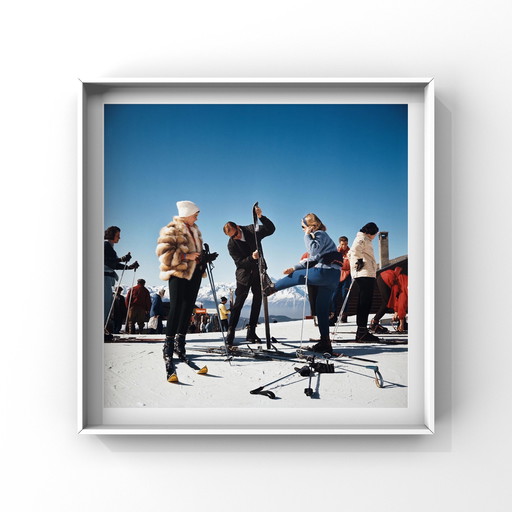 Slim Aarons – Skifahrer in Verbiers, Schweiz 1964, Kunstdruck