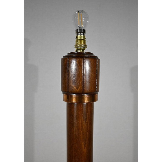 Image 1 of Vintage Art Deco Stehlampe aus lackiertem Buchenholz, 1940