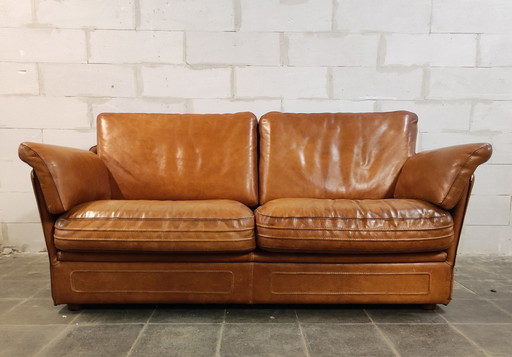 Vintage Leder Roche Bobois 70er Jahre Sofa