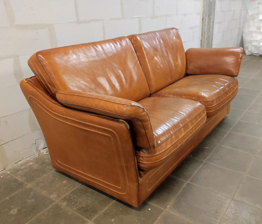 Vintage Leder Roche Bobois 70er Jahre Sofa