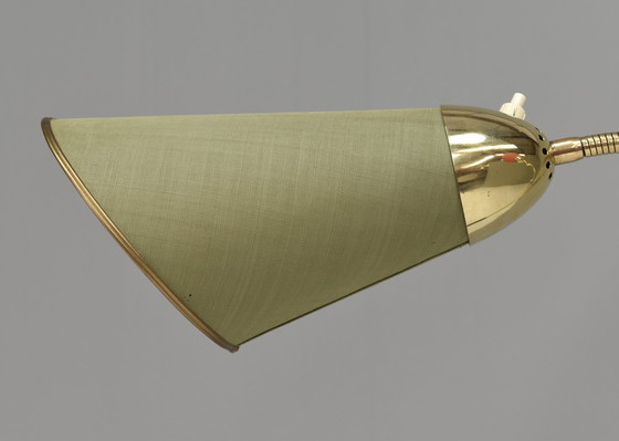 Image 1 of Italienische Stehlampe mit drei Lampenschirmen aus Messing, Italien - um 1950