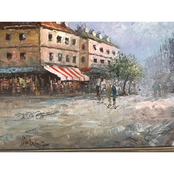 Image 1 of Öl auf Leinwand Jahrgang "Pariser animierte Szene".