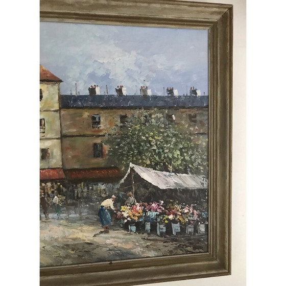 Image 1 of Öl auf Leinwand Jahrgang "Pariser animierte Szene".