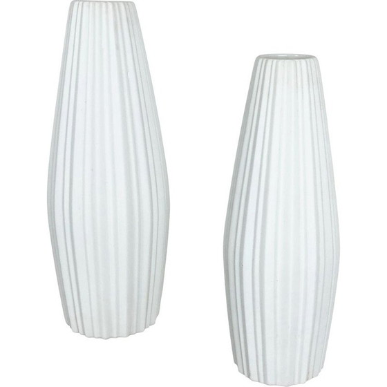 Image 1 of Paar Vintage Porzellan Op Art Vase von Heinrich Selb Deutschland 1970er Jahre