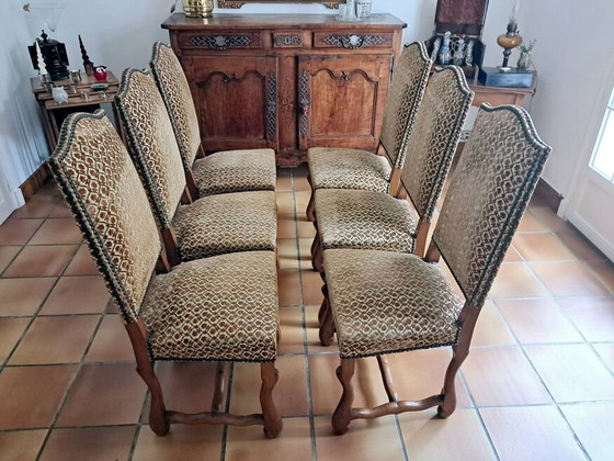 Image 1 of Sechs Französische Esszimmerstühle Im Schafsknochen-Stil