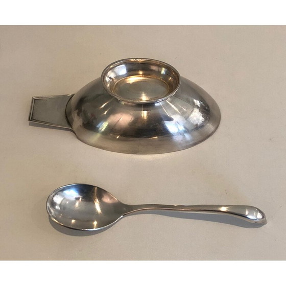 Image 1 of Versilberte schwanenförmige Sauciere von Christian Fjerdingstadt für Gallia, Frankreich 1930