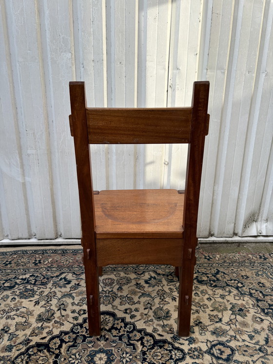 Image 1 of Brutalistische Wenge Holz 4 Esszimmerstühle