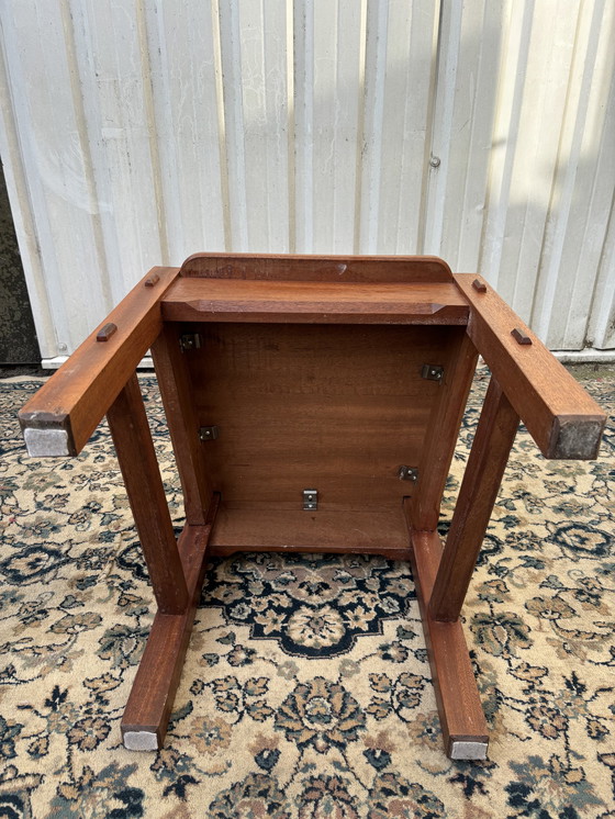 Image 1 of Brutalistische Wenge Holz 4 Esszimmerstühle