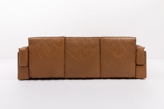 Image 1 of Modernes italienisches Ledersofa in Cognac