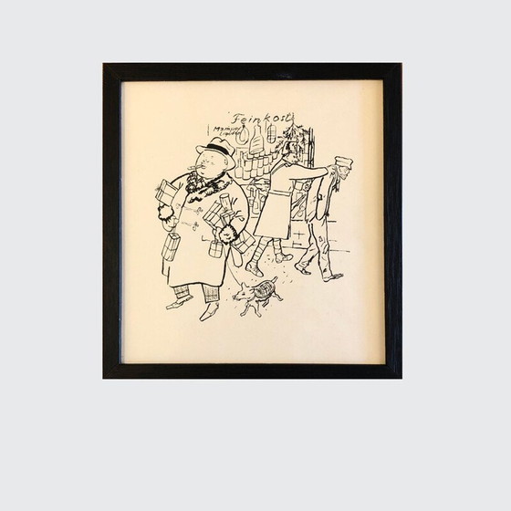 Image 1 of Satz von 8 alten Drucken von George Grosz, Italien 1945