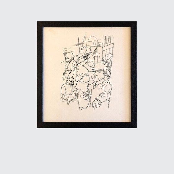 Image 1 of Satz von 8 alten Drucken von George Grosz, Italien 1945