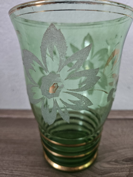 Image 1 of Vintage Antike 2 Grüne Gläser Braine Le Comte