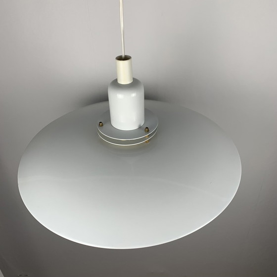Image 1 of Große dänische Ab Belid Pendelleuchte mit Henkel, weiß, 1970/80