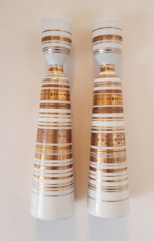 2X Kerzenhalter von Bjørn Wiinblad für Rosenthal, 1960er Jahre