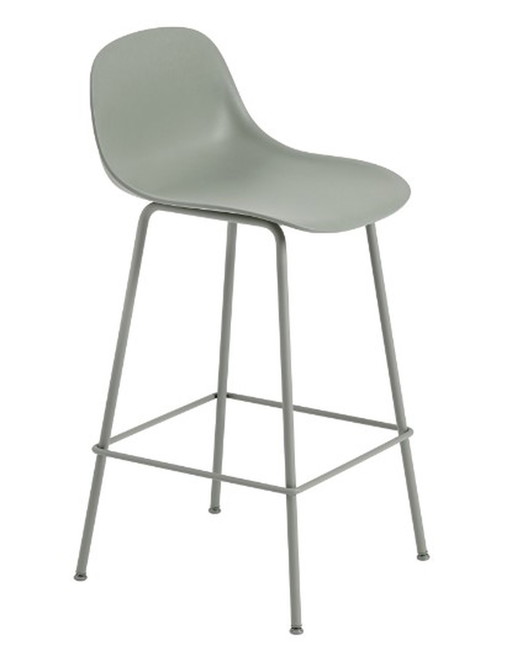 6x Muuto Fiber Barhocker grau