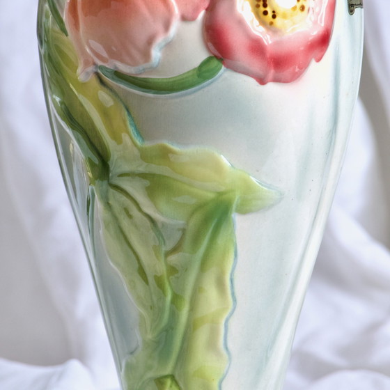 Image 1 of Große Vase Ancien St Clément En Barbotine "Anémones" (Anemonen)