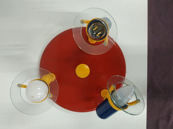 Image 1 of Set Massive Memphis Milano Style Deckenleuchte und Schreibtischlampe