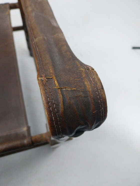 Image 1 of 1 x Safaristuhl aus braunem Leder 1960er Jahre skandinavisch