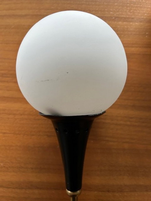 Satz von zwei kugelförmigen Wandleuchten aus italienischem Messing