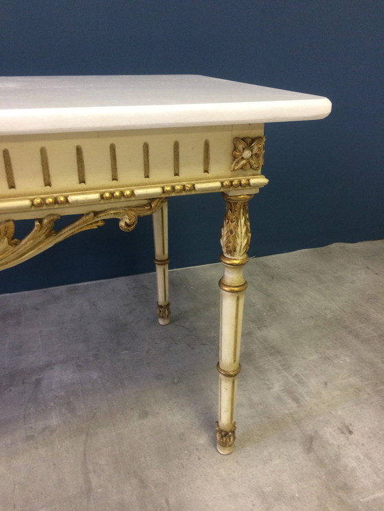 Image 1 of Alter Couchtisch Holz Und Marmor