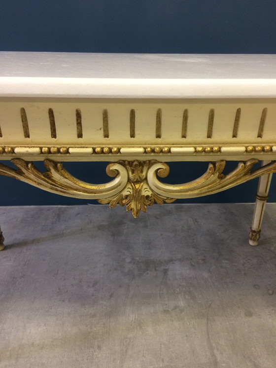 Image 1 of Alter Couchtisch Holz Und Marmor