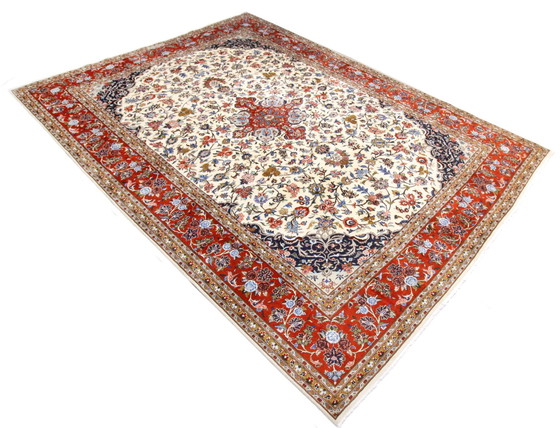 Image 1 of Original Handgeknüpfter Perserteppich Keshan 395 X 298 Cm Sehr Top Zustand Fein