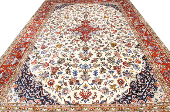 Image 1 of Original Handgeknüpfter Perserteppich Keshan 395 X 298 Cm Sehr Top Zustand Fein