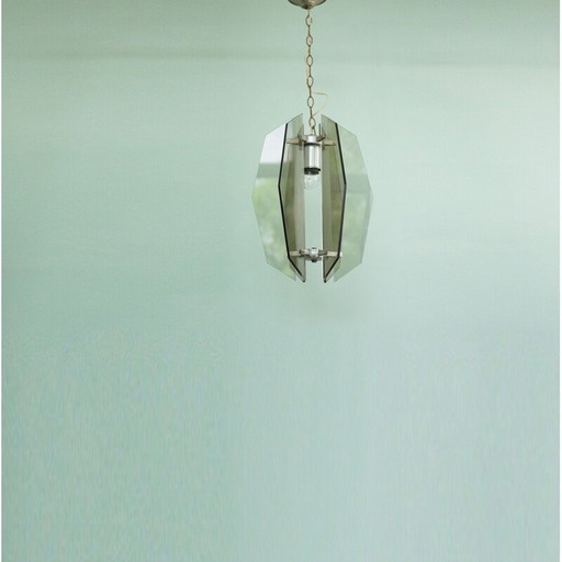 Vintage-Pendelleuchte aus Glas von Veca, 1970er Jahre