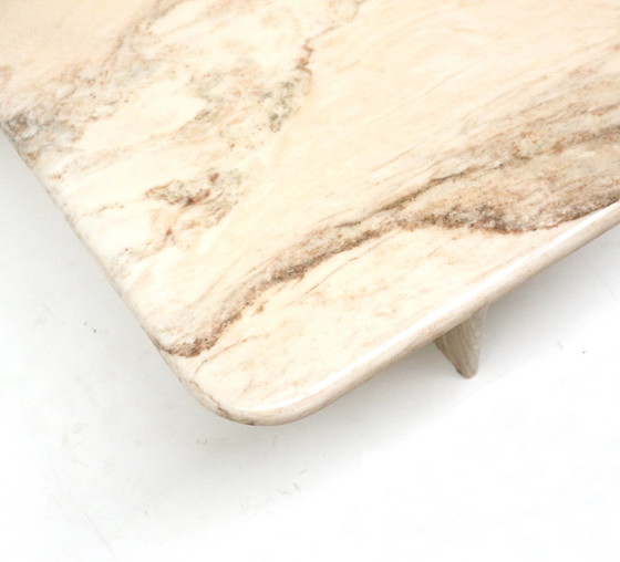 Image 1 of Quadratischer italienischer Marmor Couchtisch / Beistelltisch aus den 1970er Jahren