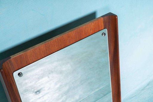 Vintage Design Spiegel Teak, skandinavischer minimalistischer Spiegel