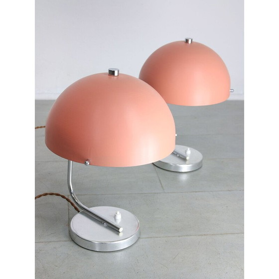 Image 1 of Mid-Century rosa Kugel Tischlampe