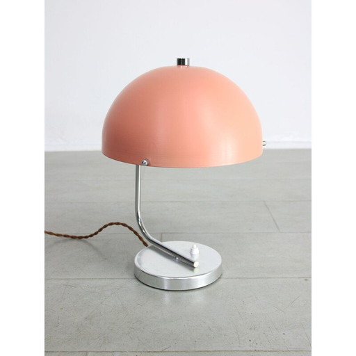 Mid-Century rosa Kugel Tischlampe