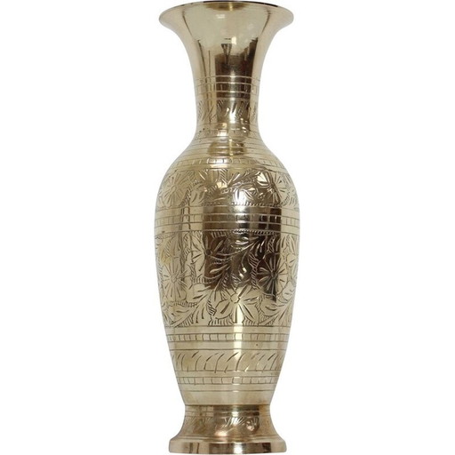 Mid Century Messingvase, Indien 1960er Jahre