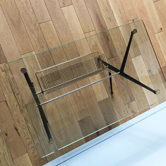 Image 1 of Vintage Couchtisch aus Glas und Messing von Angelo Ostuni, Italien 1950