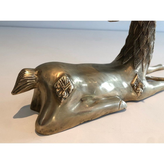 Image 1 of Vintage Skulptur "Liegender Hirsch" aus Messing, Frankreich 1970