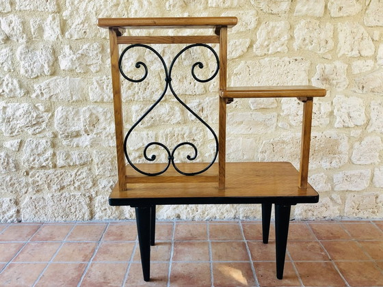 Image 1 of Mid-Century Pflanzenständer aus Eiche und Formica, 1960er Jahre