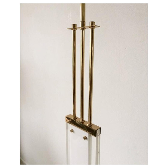 Image 1 of Vintage Stehlampe aus Messing mit Schirm, 1970