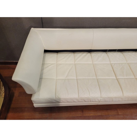Image 1 of Vintage Hydra Castor 3-Sitzer-Sofa aus Chromstahl und weißem Leder von Luca Scacchetti für Casa Poltrona Frau