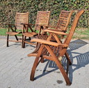 4 Hattersley Collection Teakholz-Kabinenstühle, klappbar