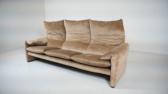 Image 1 of Mid-Century Modernes Sofa "Maralunga" von Vico Magistretti für Cassina- Neue Polsterung