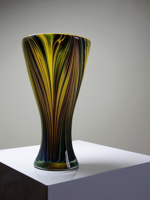 Missoni Murano Vase "Peacock Feather" Mehrfarbig 70er-80er Jahre