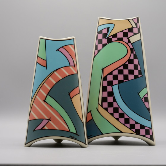 Image 1 of Rosenthal Studio-Linie Flash Iconic Vase Dorothy Hafner 80S Memphis Era Set (×4)